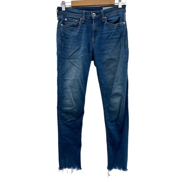 Rag & Bone Cate Mid Rise Ankle Raw Hem Skinny Jeans Size‎ 26 - Picture 1 of 13